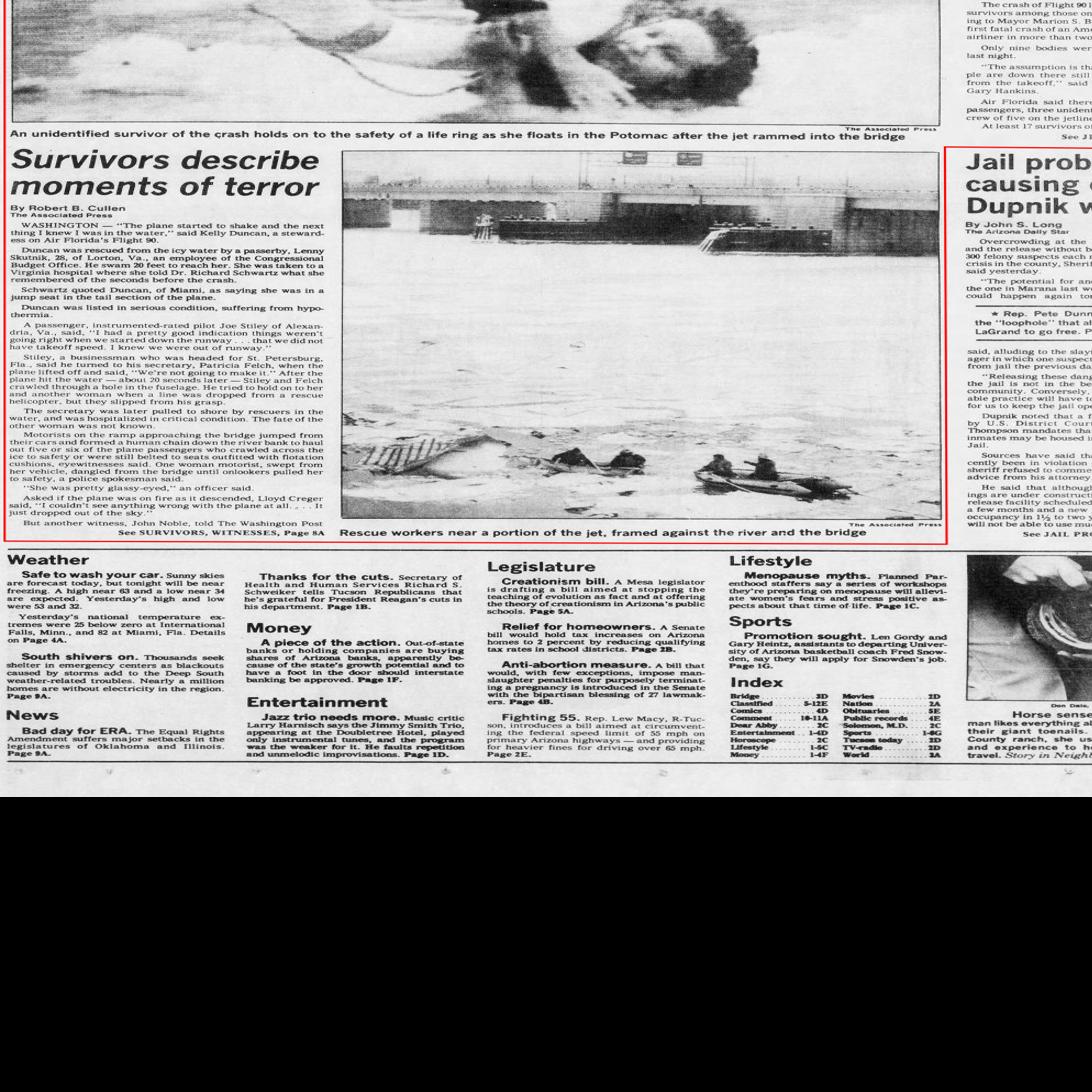 Jan 14 1982 Jetliner Crashes Into Potomac River Tucson Com
