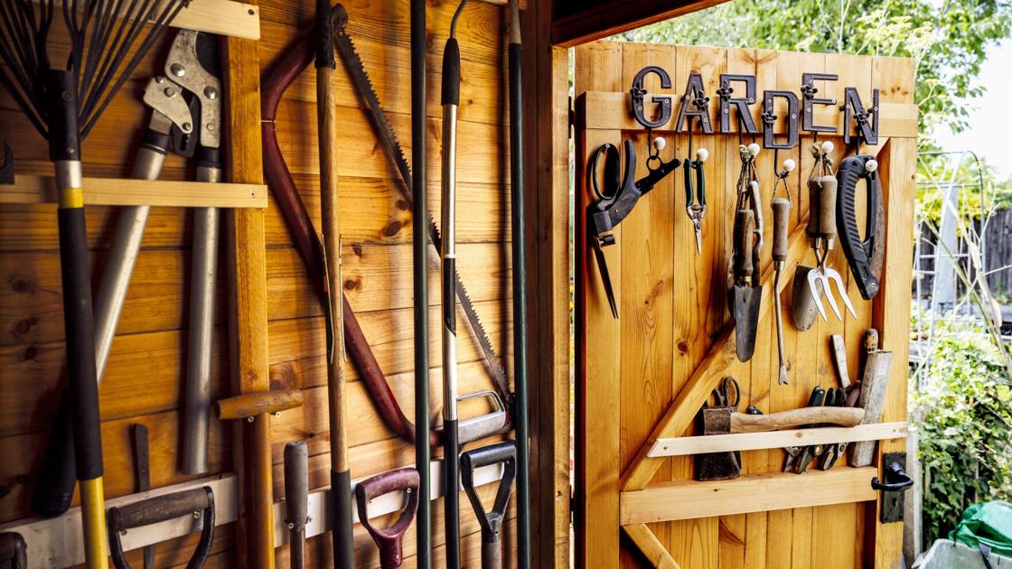 Garden tool storage for hot sunny climates