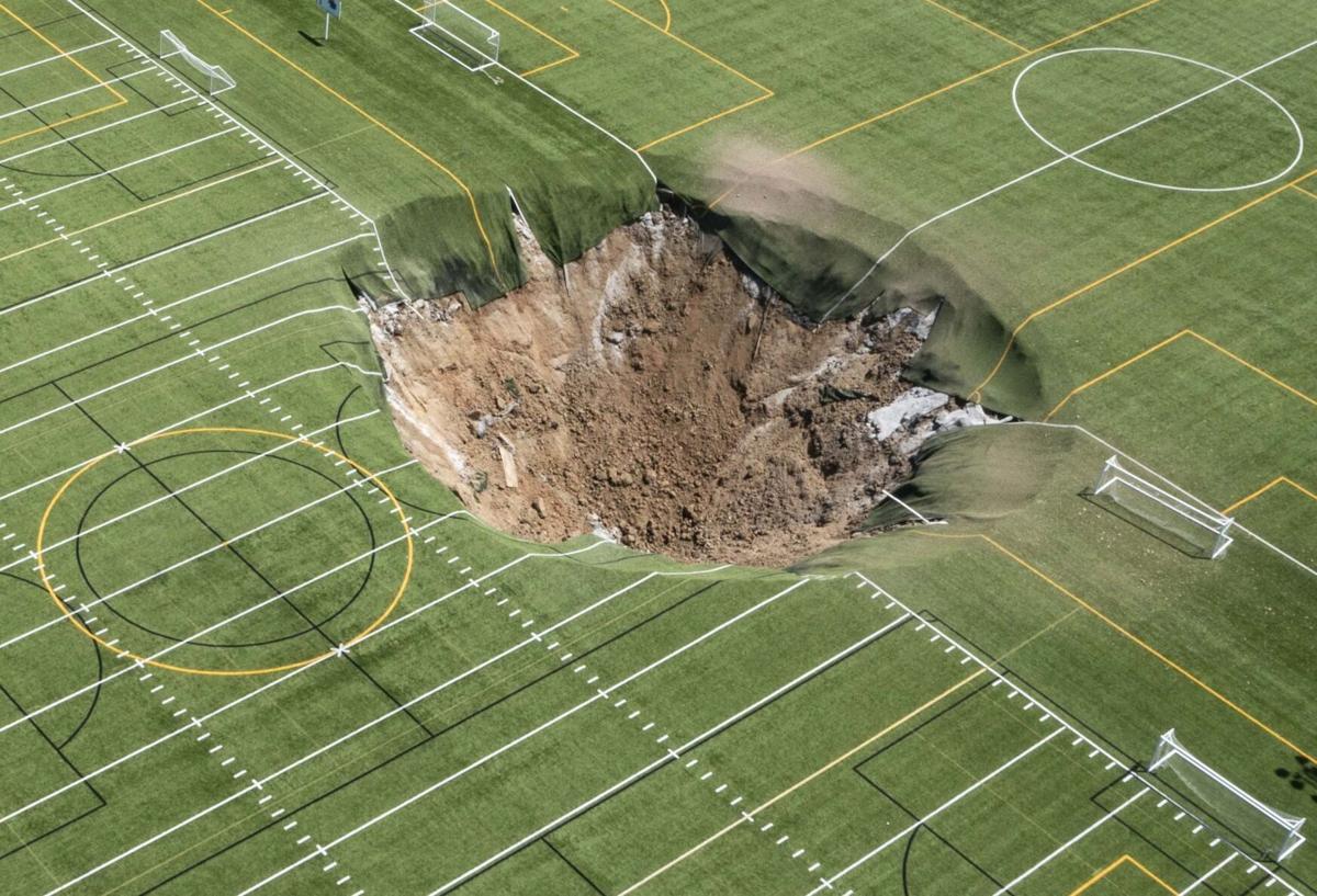 Mine collapse under athletic fields in Alton