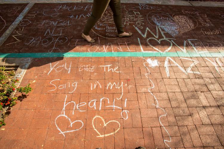 Valentines sidewalk messages