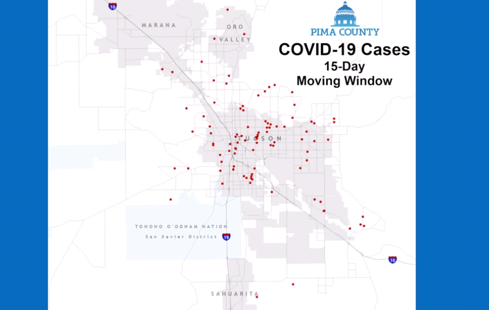 Pima County Health Department community spread map