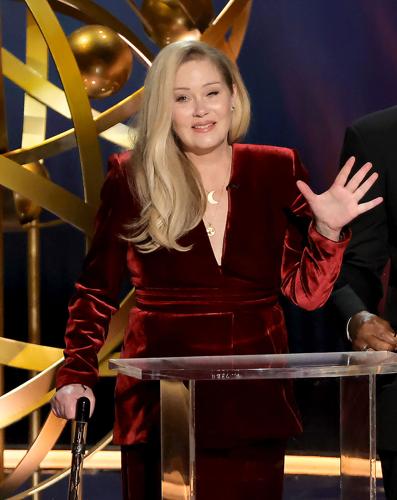Christina Applegate speaks onstage during the 75th Primetime Emmy Awards at the Peacock Theater on Jan. 15, 2024, in Los Angeles.