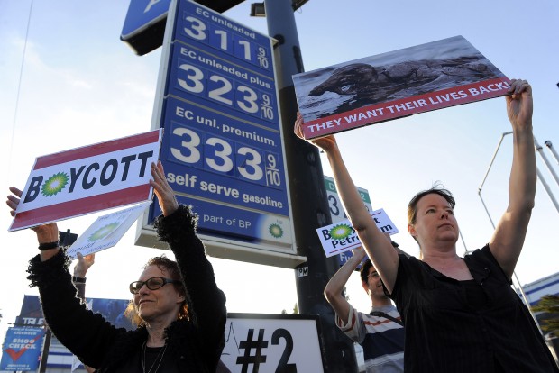 For BP workers, logo equals a 'kick me' sign   