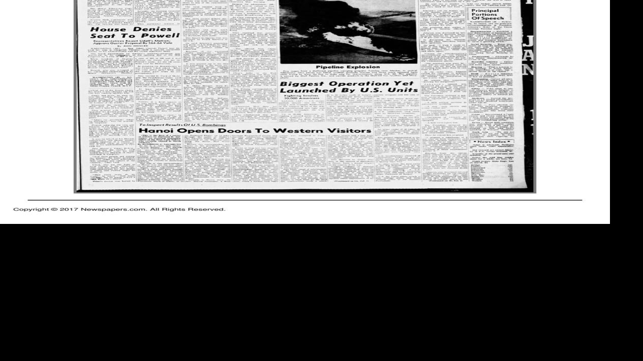 Arizona Daily Star front page Jan. 11, 1967