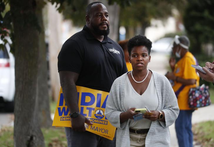 India Walton campaigning