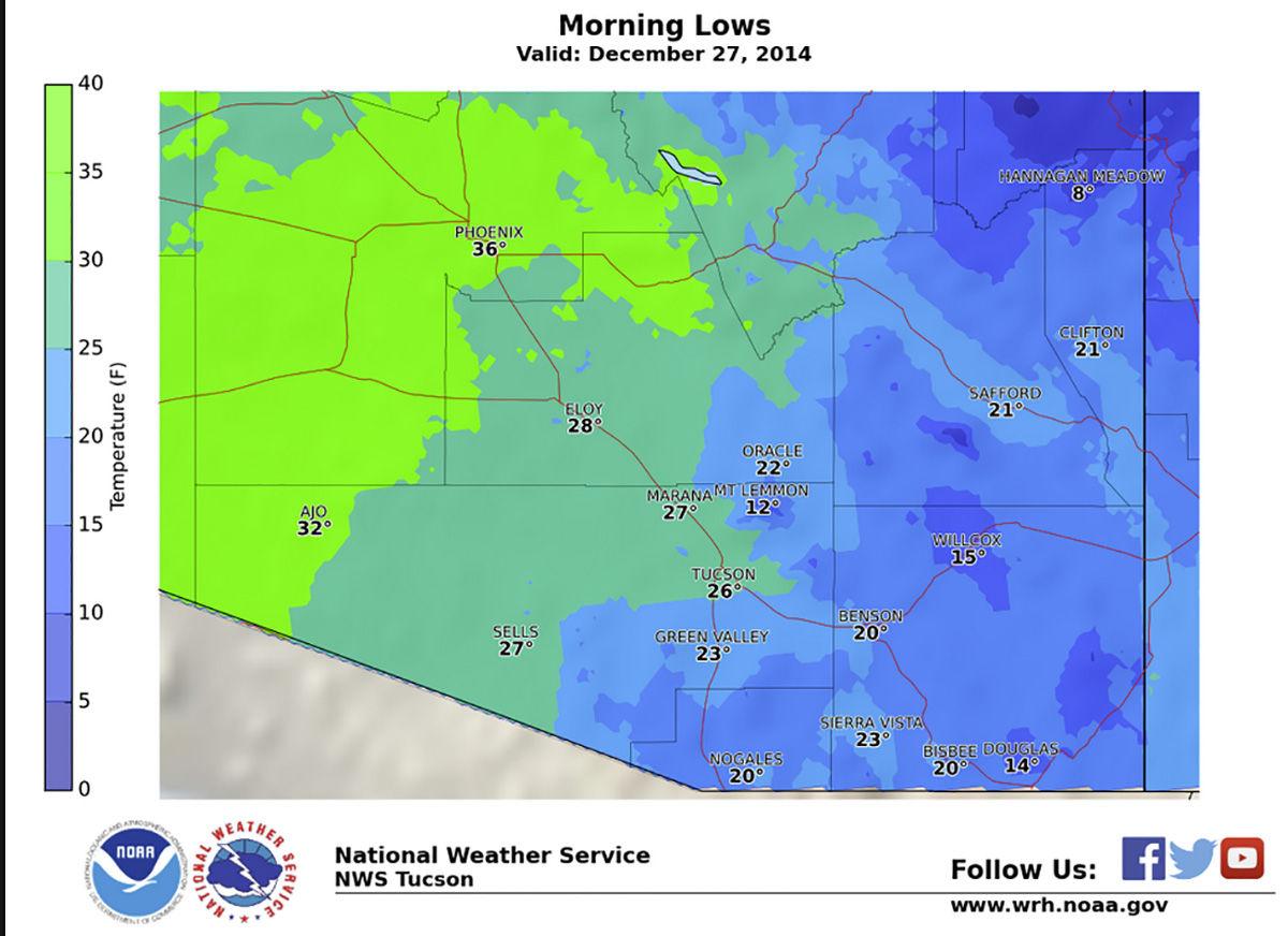 Freezing temperatures expected across Tucson
