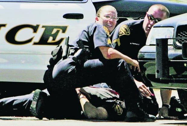 Officer on life support after crosstown pursuit  