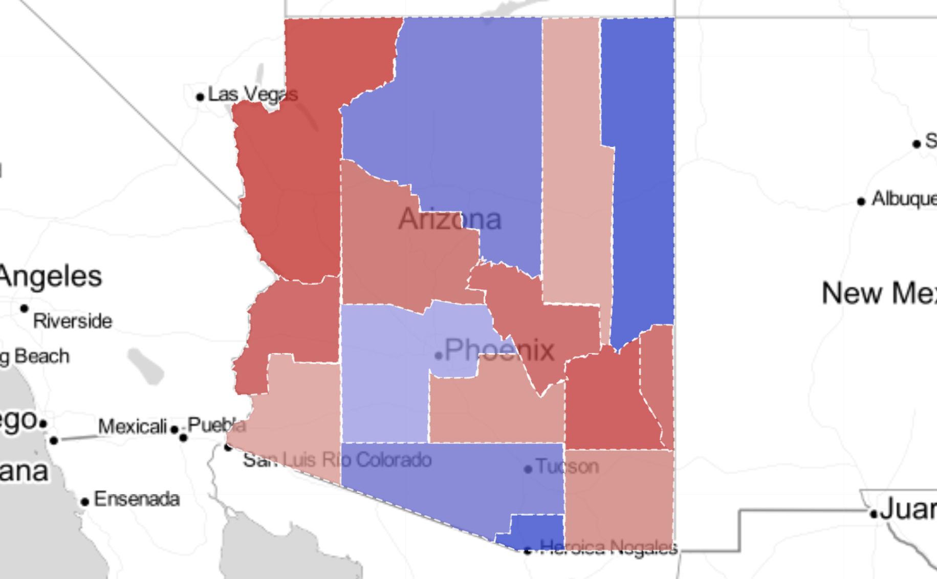 Map: 2020 presidential election results in Arizona