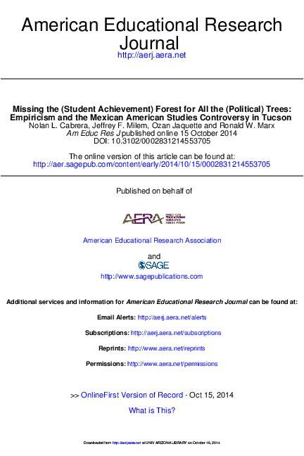 Cabrera study of Mexican American Studies