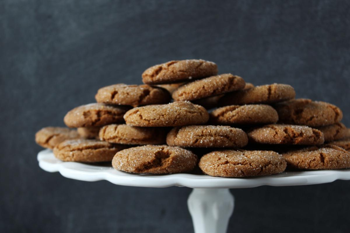 Molasses cookies with sugar on top