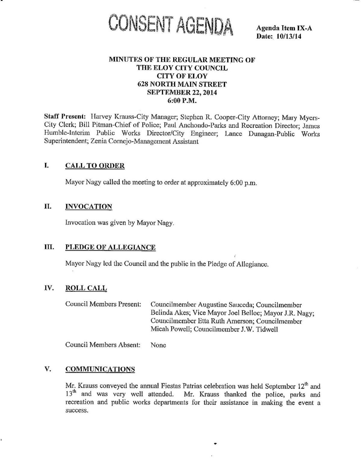 Eloy City Council Meeting