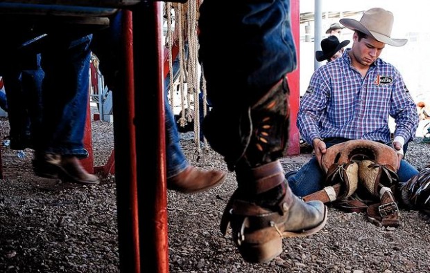 Broken bones and all, he keeps riding  