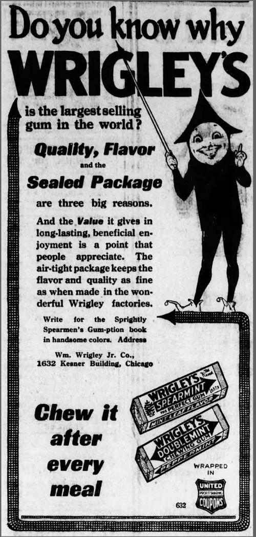 Wrigleys ad June 13, 1916