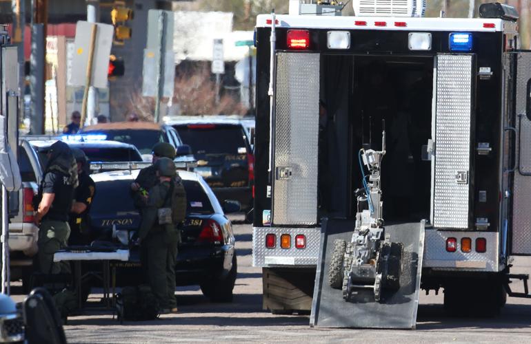 Barricaded person  in midtown