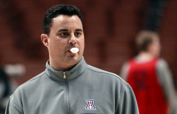 Arizona basketball practice in Anaheim