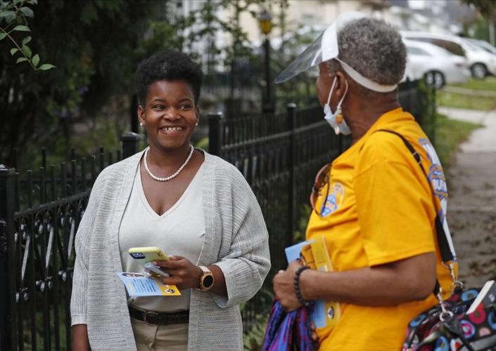 India Walton campaigning