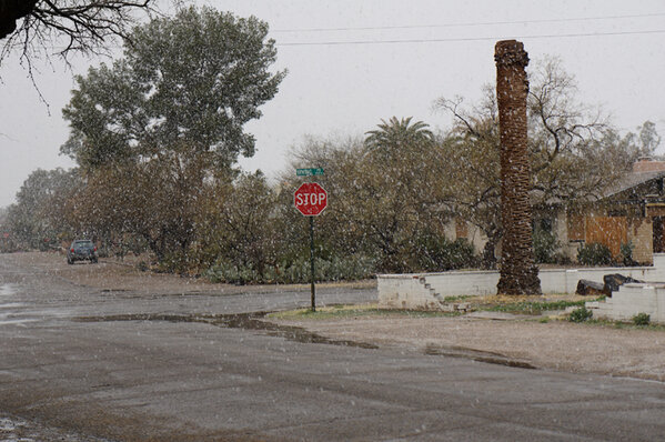Snowfall around Tucson