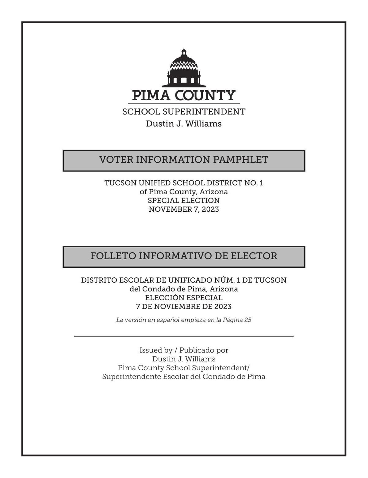 VOTER INFORMATION PAMPHLET, TUSD