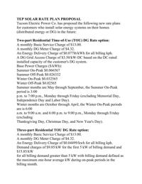 TEP new solar rate proposals