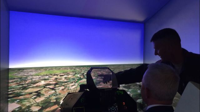 Jeff Van Drew in F16 simulator