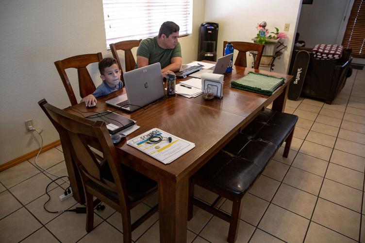 Hernandez family, remote learning