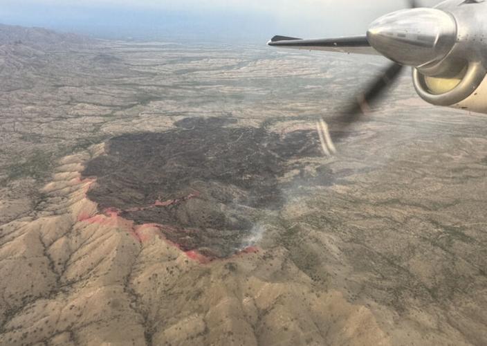 Aerial view of the Gallineta wildfire