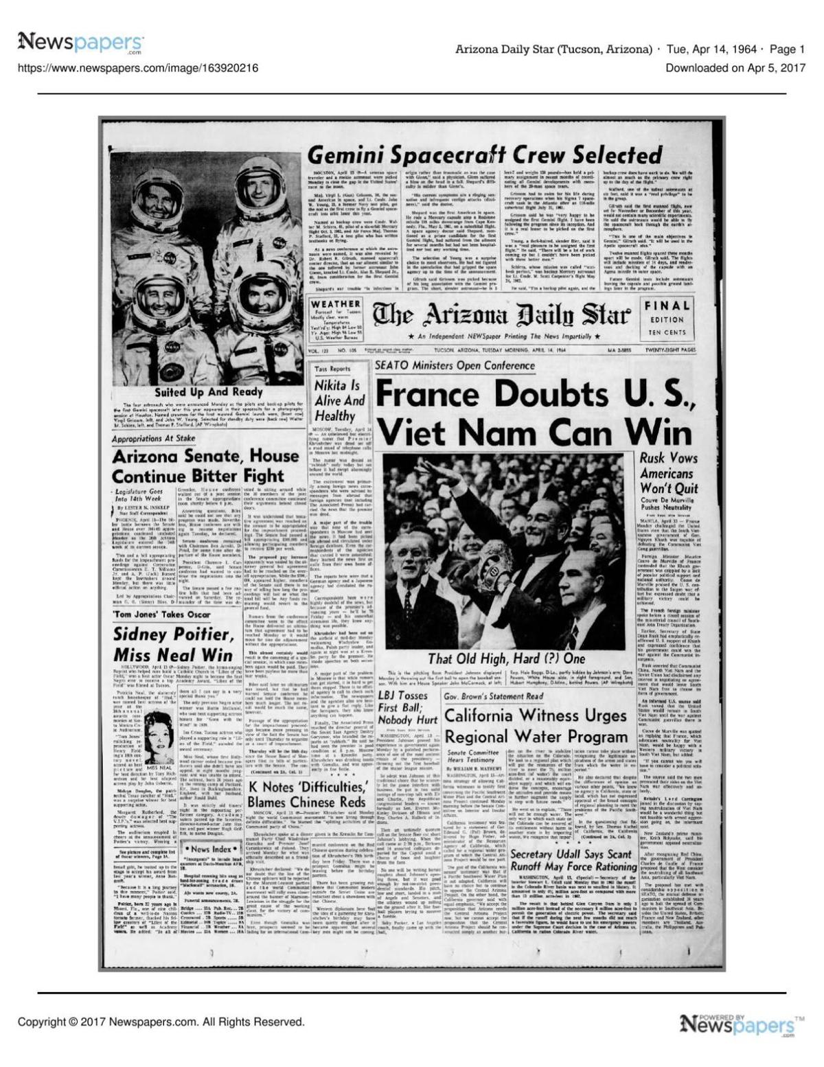 Arizona Daily Star front page April 14, 1964.pdf