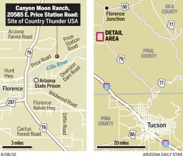 Map: Canyon Moon Ranch, site of Country Thunder