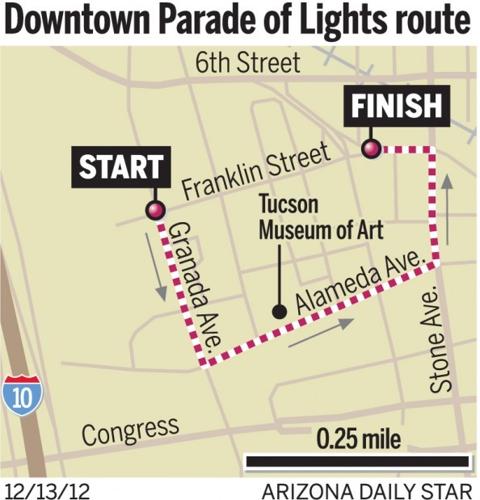 Downtown Parade of Lights route
