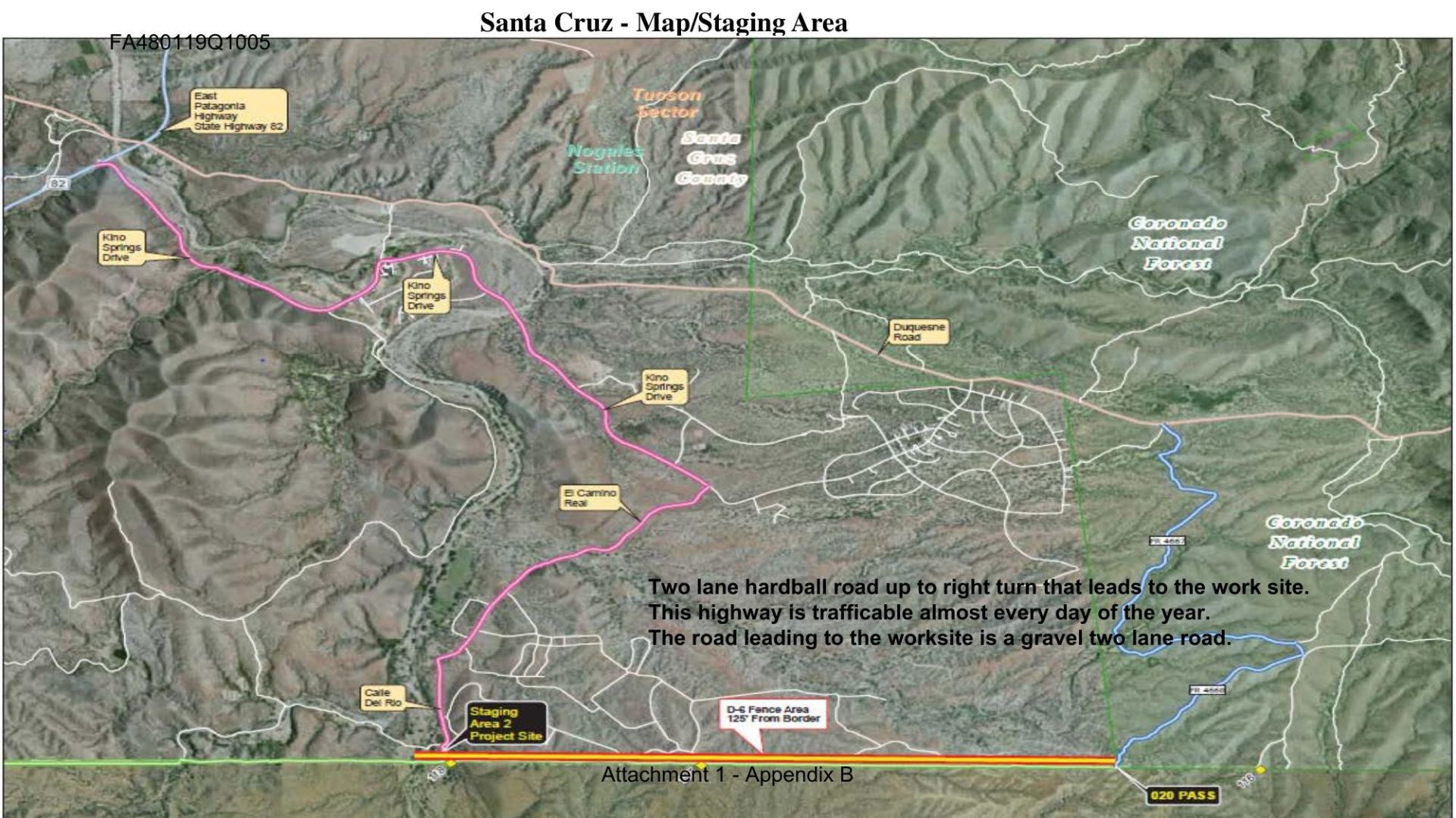 Border Bridge Santa Cruz River map