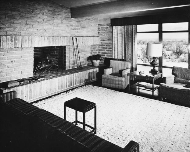 1957 photos: Burnt adobe accents this home