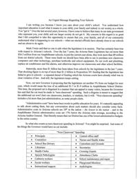 Letter from Amphitheater superintendent