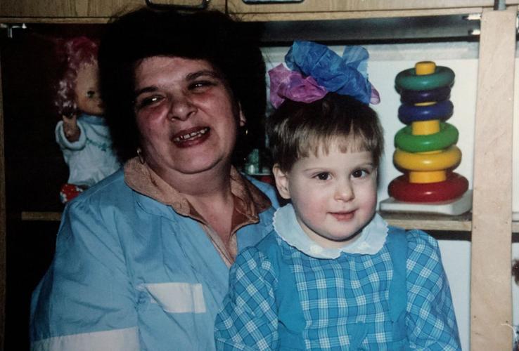 Young Natalie Wanzel at orphanage in Russia
