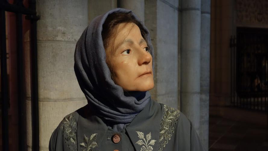Visitors to Uppsala Cathedral will find a different take on the Virgin Mary with this lifelike statue, called“ Mary.”.