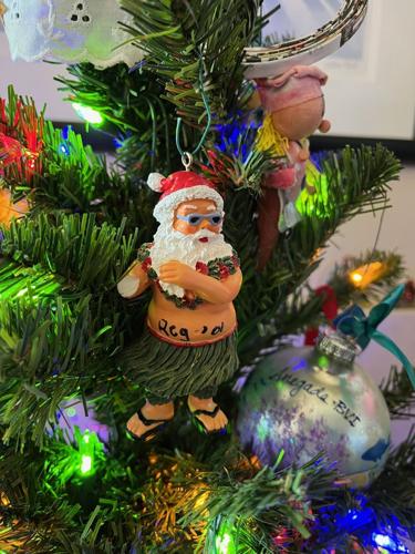 Santa ornament from Hawaii.