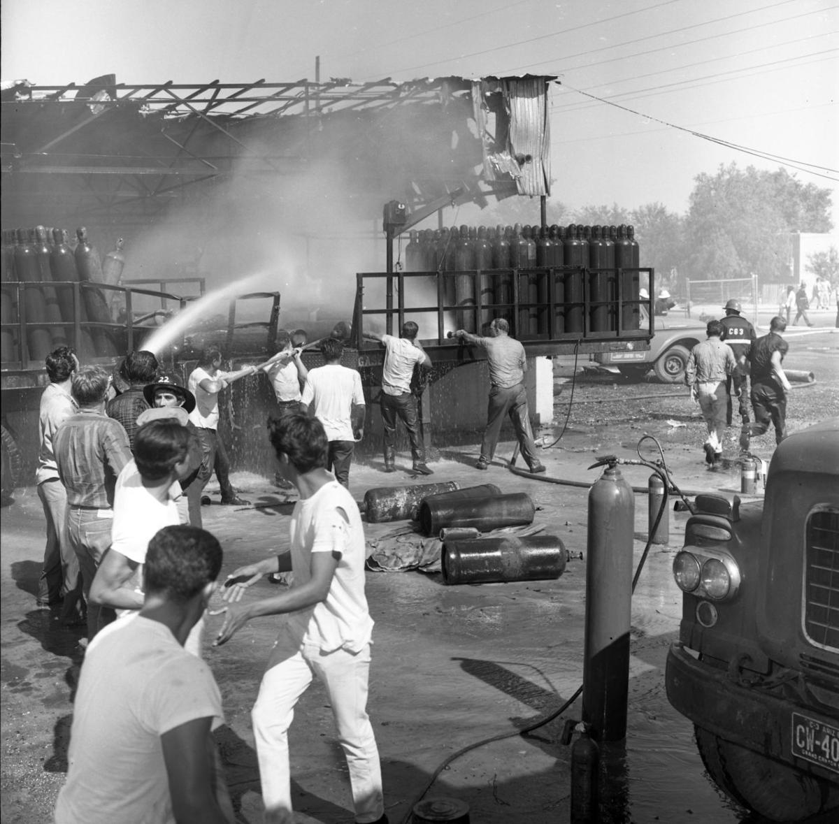 Fire at Dye Oxgen Co. in 1965