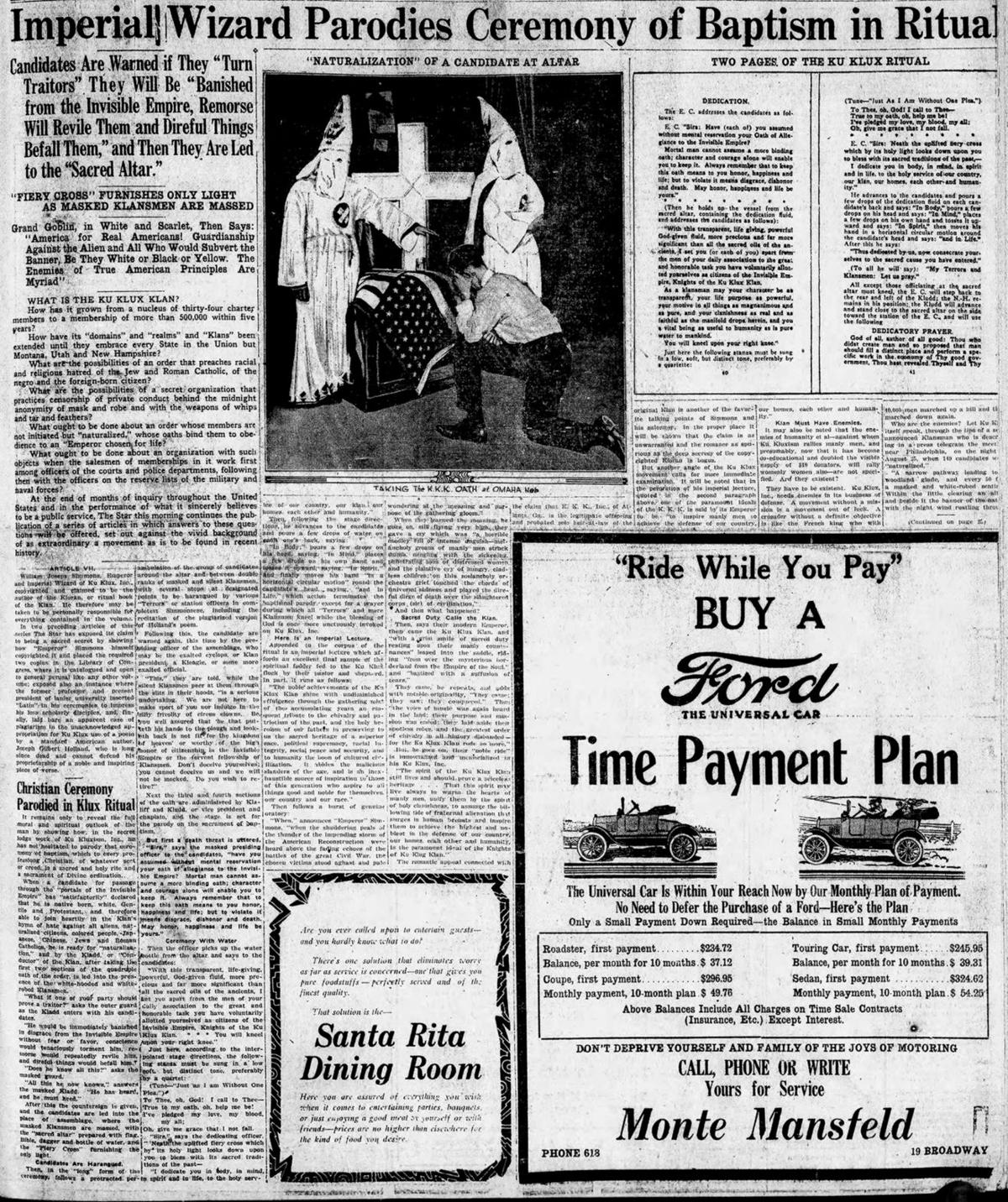 Imperial Wizard parodies ceremony of baptism in ritual