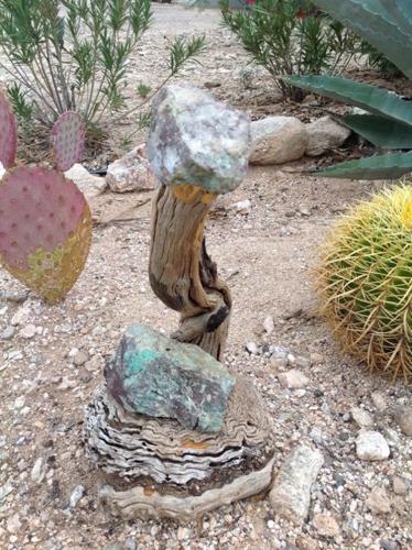 Tree and rock sculpture