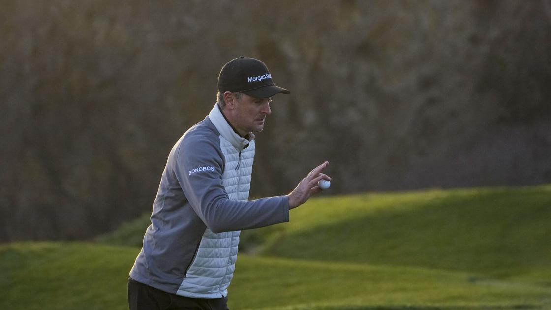 Rose has 2-shot lead at Pebble going into a Monday finish