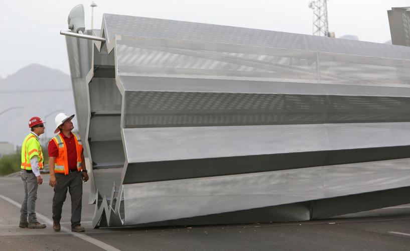 Sculpture on overpass