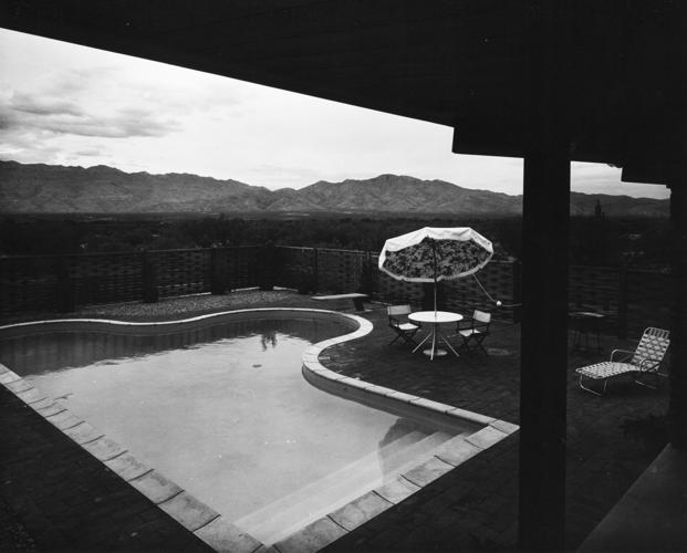 1957 photos: Burnt adobe accents this home