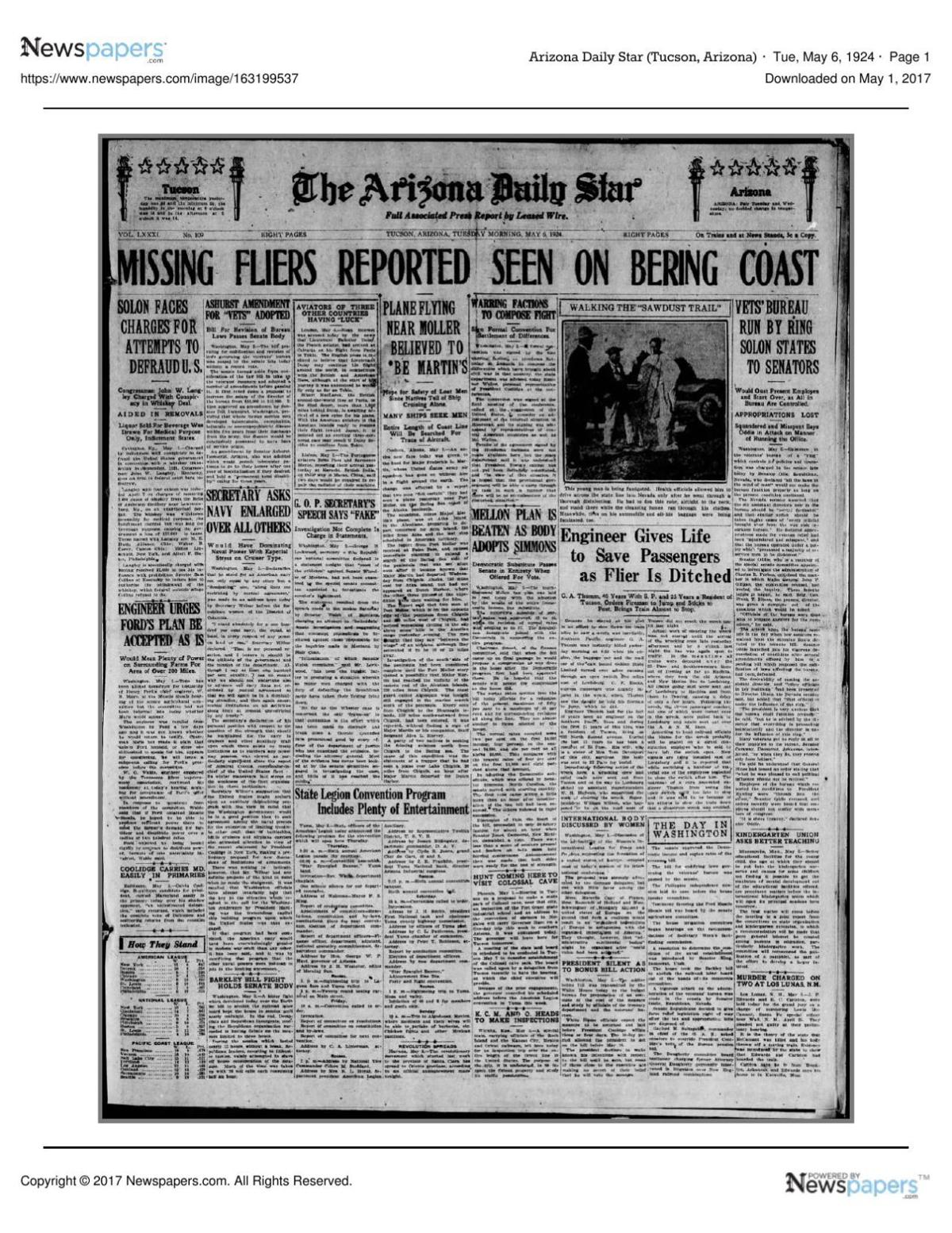 Arizona Daily Star front page May 6, 1924.pdf