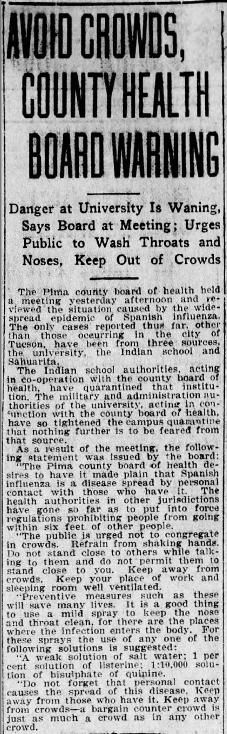 Oct. 22, 1918: Avoid crowds