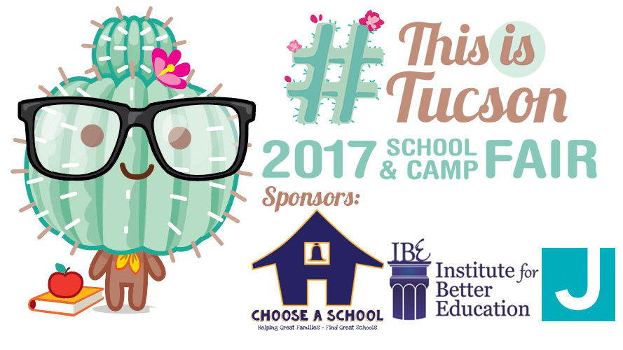 This is Tucson School and Camp Fair logo with sponsors