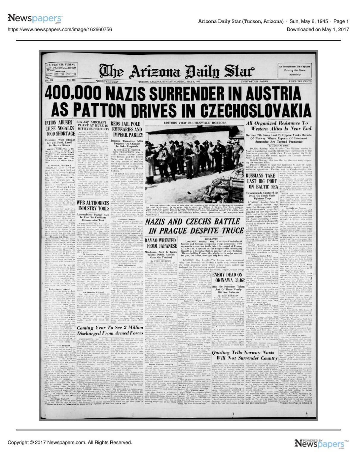 Arizona Daily Star front page May 6, 1945.pdf