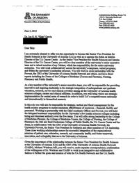 Dr. Joe G.N. "Skip" Garcia offer letter