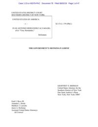 U.S. evidence against Pres. Hernandez