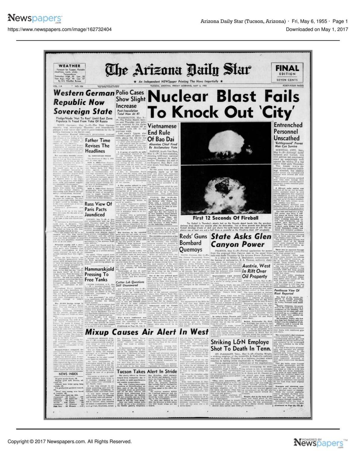 Arizona Daily Star front page May 6, 1955.pdf