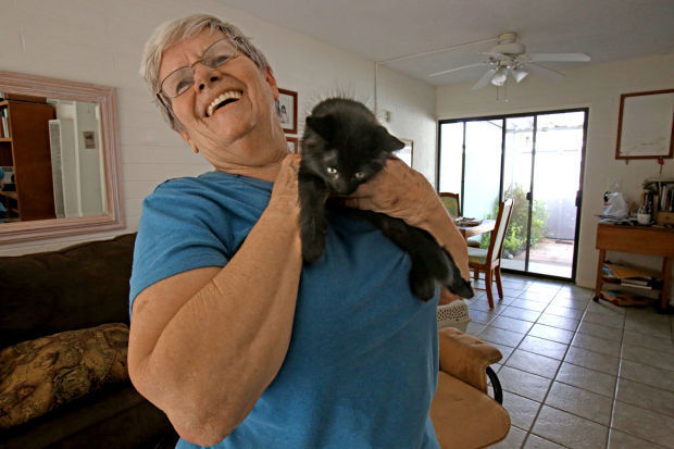 Patti Beck and her foster kittens
