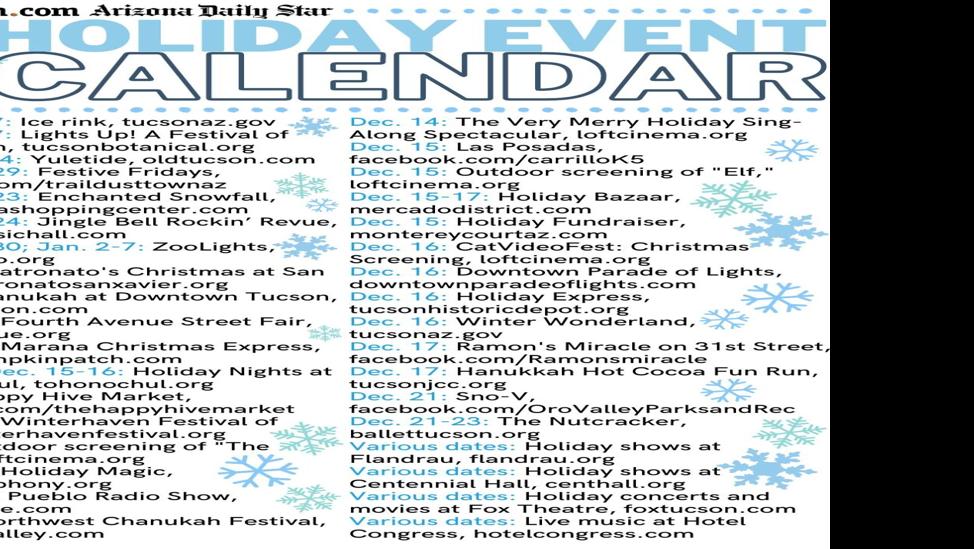 2023 holiday event calendar Subscriber
